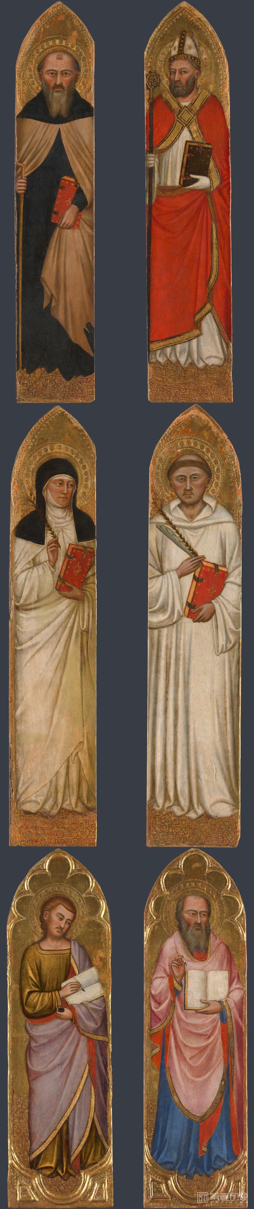 油画-大英博物馆藏画-Jacopo di Cione and workshop - The Littleton Pilaster Saints-1331